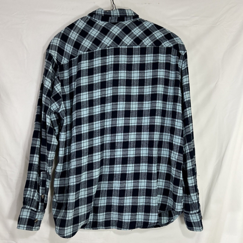 Ranch Tough Flannel Shirt Men Size XL‎ Western Light Blue Black Plaid Button - Picture 4 of 7